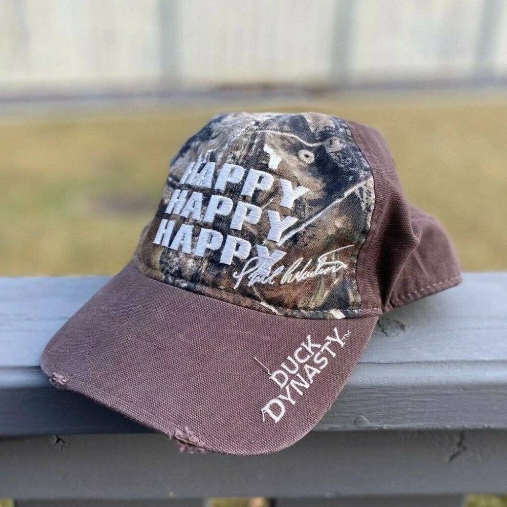 Duck Dynasty Happy Happy Happy A&E Dad Hat Distressed Cap One Size Fit Most